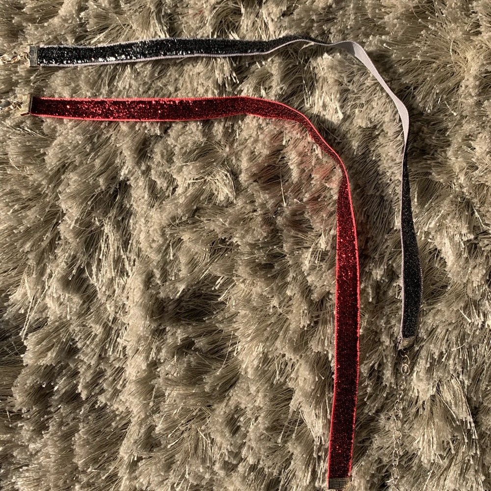 Cute 2 Piece Chokers Grey & Maroon!